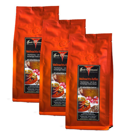 Produktbild f�r ' Weihnachtskaffee - gemahlen Vorteilspaket 3 x 250 g  MHD: 17.10.2025  '