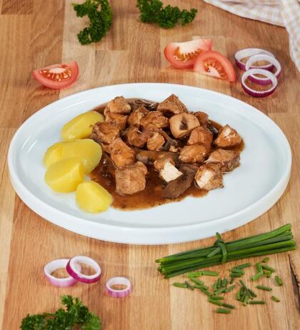 Produktbild f�r 'Schweinegulasch mit Champignons 500 g  '