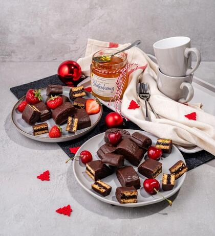 Produktbild fr 'Honig-Pfefferkuchenspitzen mit Kirschfruchtfllung 200g'