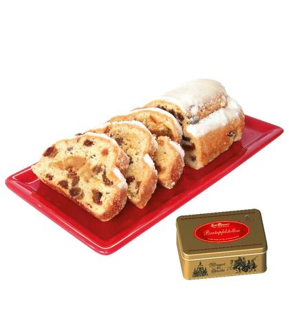 Produktbild fr '250g Bratapfelstollen in der goldenen Geschenkdose'