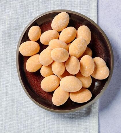 Produktbild f�r 'Dragierte Mandeln mit wei�er Schokolade und Pfirsich Geschmack 100g '