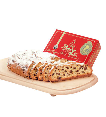 Produktbild fr 'Dresdner Stollen Edition Frauenkirche im goldgeprgten Geschenkkarton -ver. Gren'