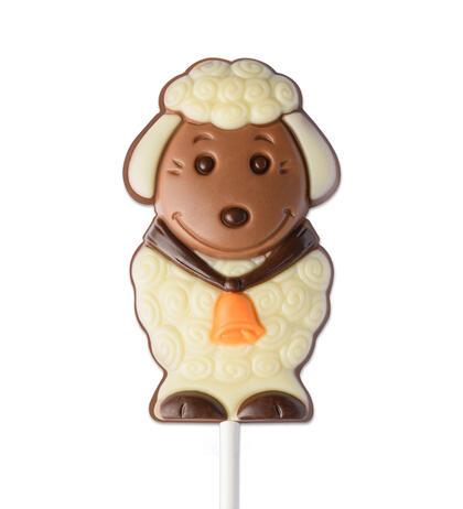 Produktbild f�r 'Edel Vollmilch-Schokoladen Lolly Schaf wei� 35g'