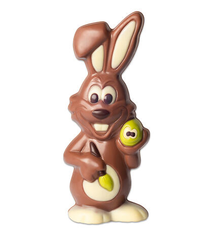 Produktbild f�r 'Edel Vollmilch -Schokoladen Osterhase mit Ei 60g'