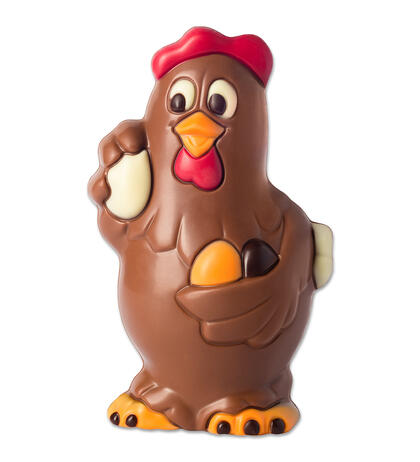 Produktbild f�r 'Edel Vollmilch -Schokoladen Osterhuhn 75g'