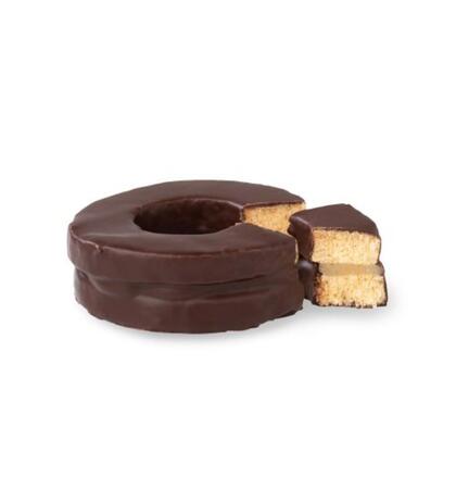 Produktbild für 'Gefüllter Baumkuchenring - gefüllt mit Marzipan-Kirschwasser, umhüllt mit Zartbitterschokolade'