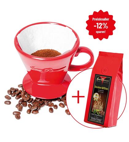 Produktbild fr 'Reimanns Keramik Kaffeefilter + Dresdner Kffchen gemahlen 250g'